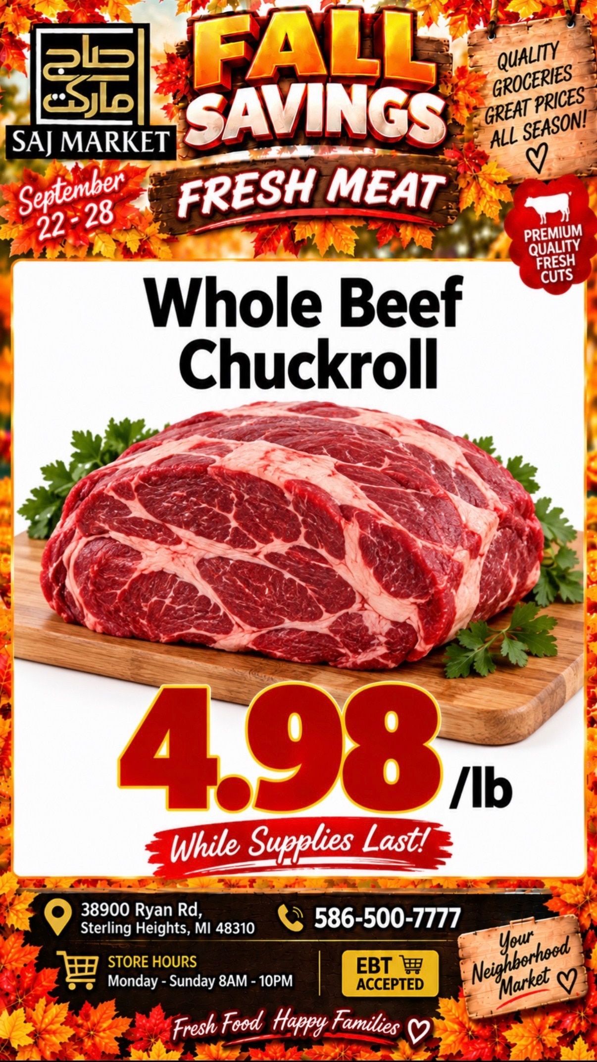 Saj Market Weekly Ad September 22 - 28, 2026