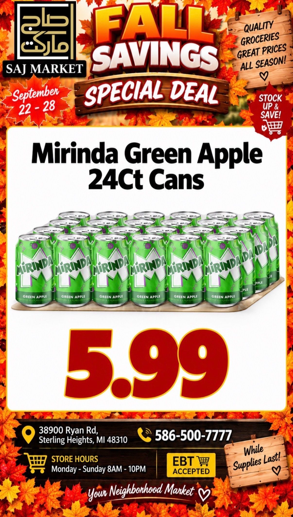 Saj Market Weekly Ad September 22 - 28, 2026