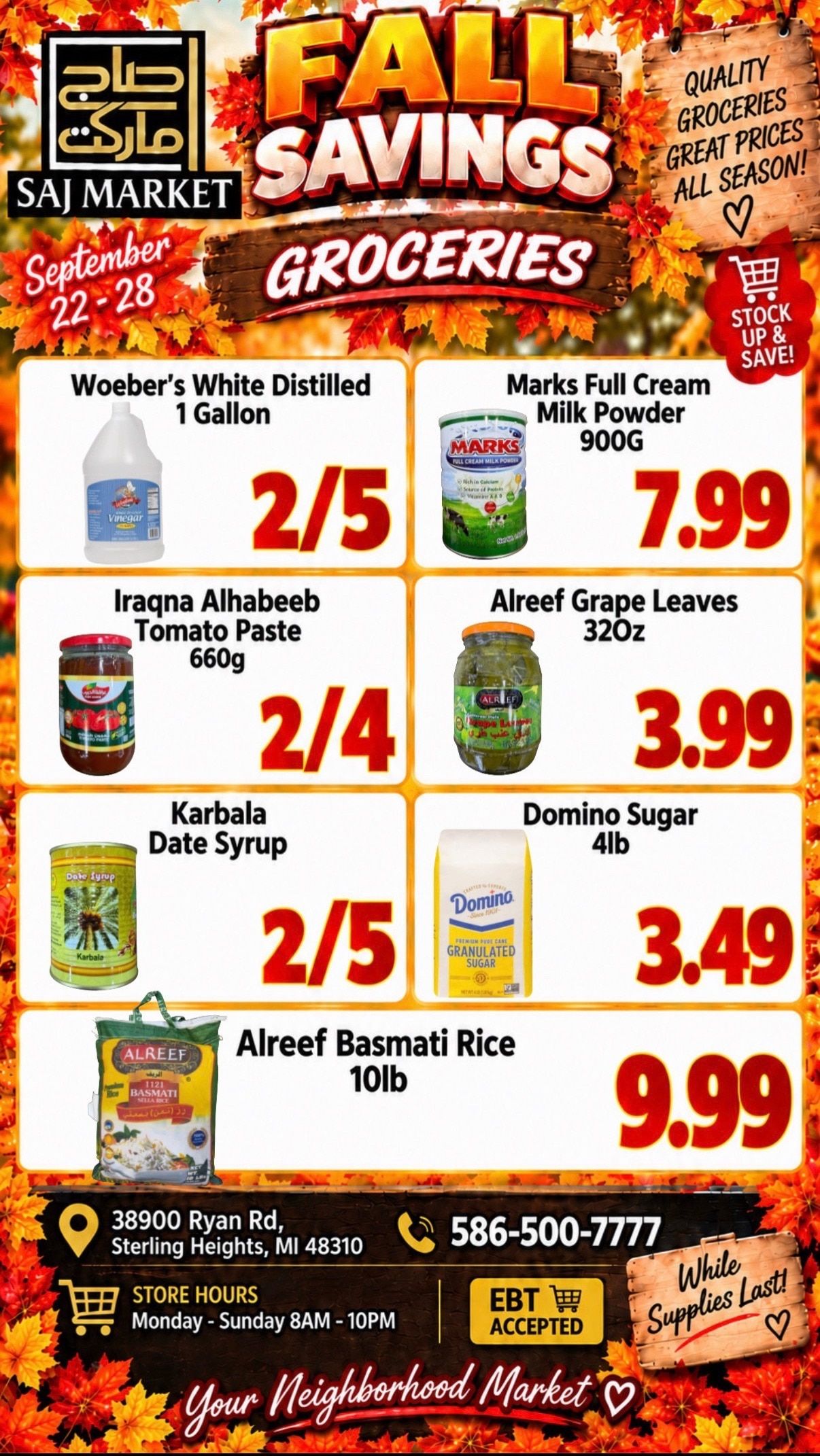 Saj Market Weekly Ad September 22 - 28, 2026