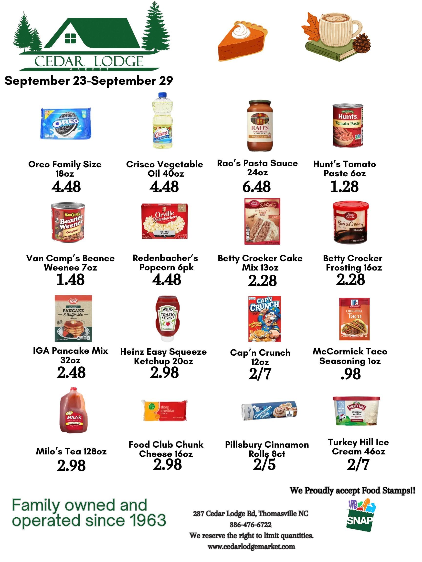 Cedar Lodge Market Weekly Ad September 23 - 29, 2026