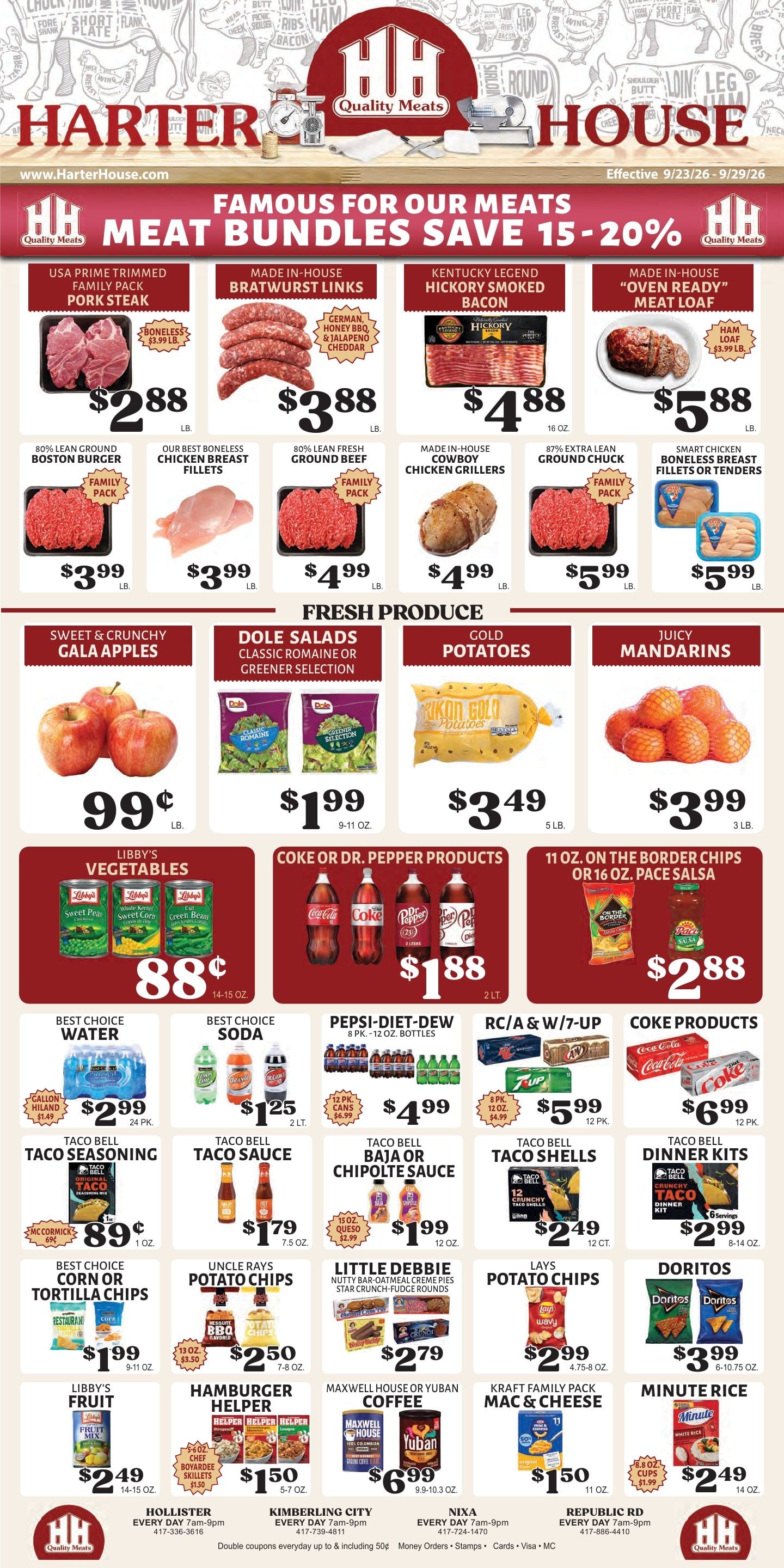 Harter House Weekly Ad September 23 - 29, 2026