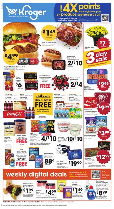 Kroger Weekly Ad September 23 - 29, 2026