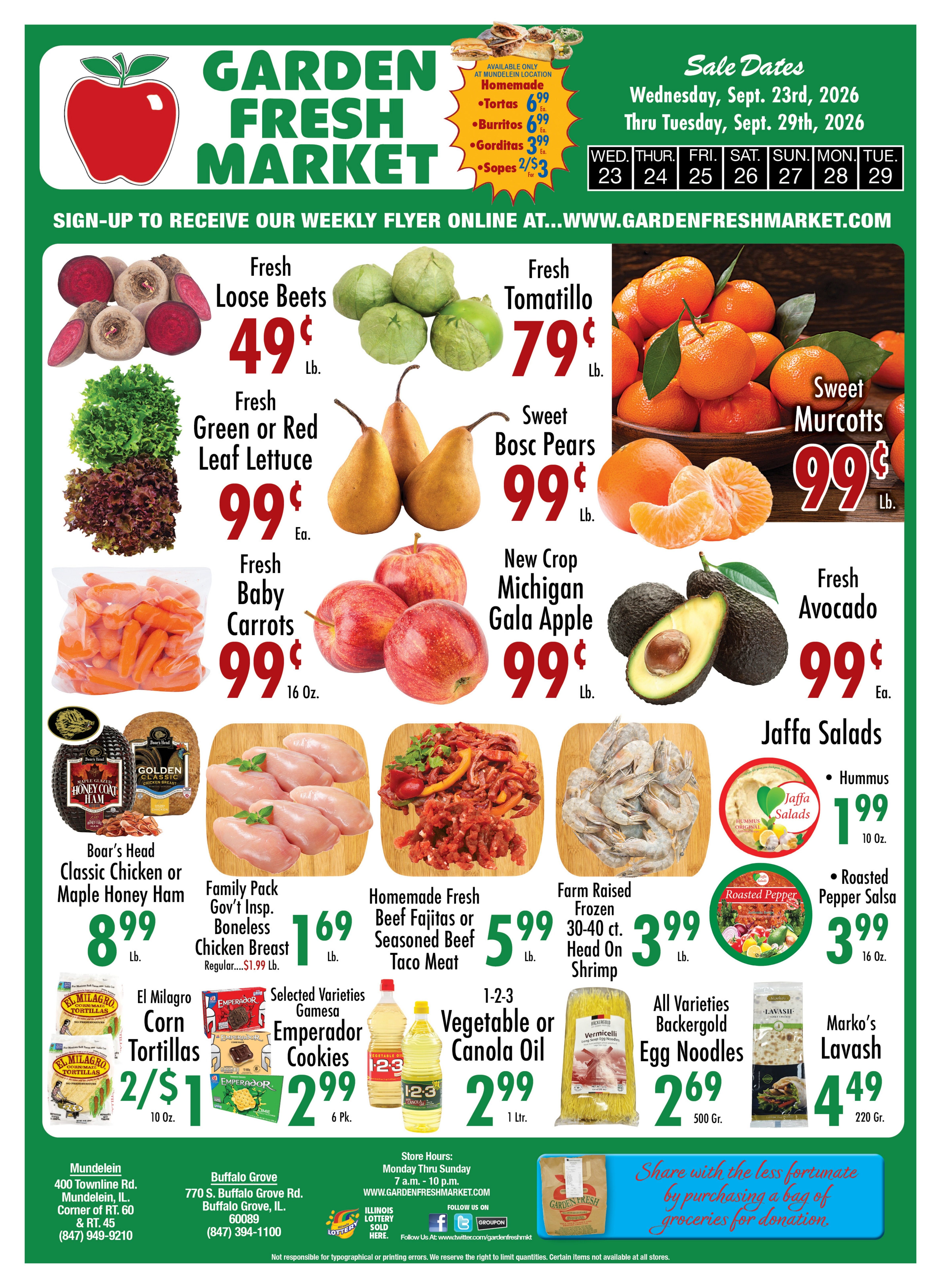 Garden Fresh Market Weekly Ad September 15 - 22, 2026