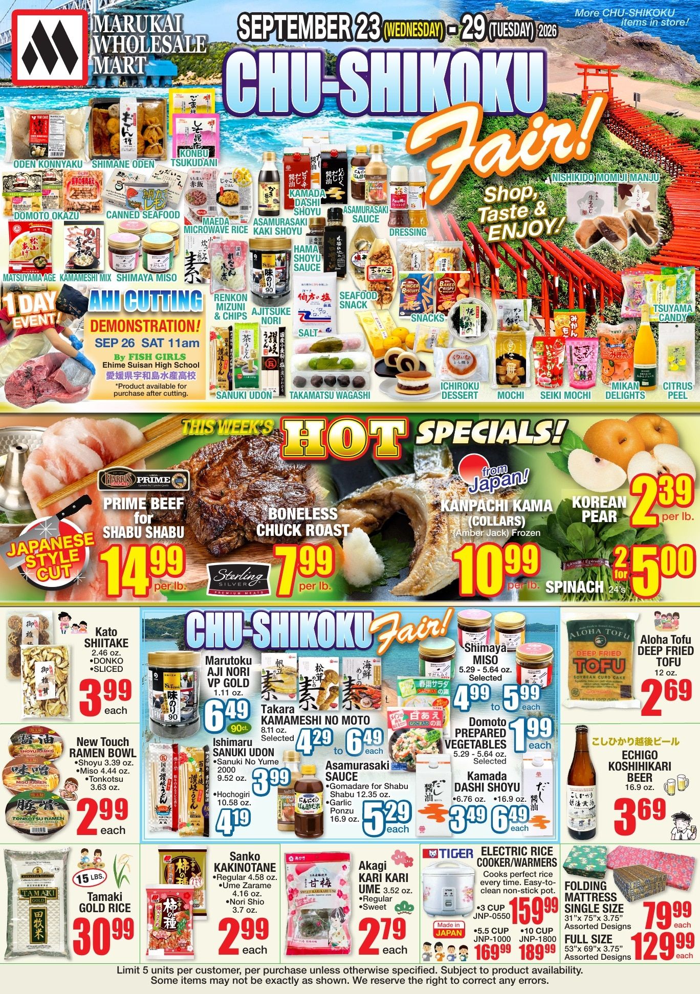 Marukai Hawaii Weekly Ad September 23 - 29, 2026