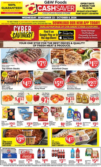 G&W Foods Cash Saver (Fort Scott, KS) Weekly Ad September 23 - October 6, 2026