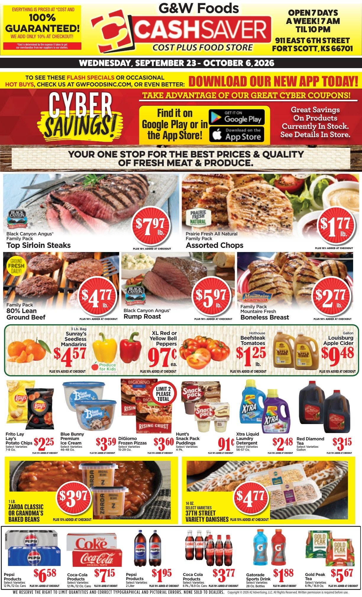 G&W Foods Cash Saver (Fort Scott, KS) Weekly Ad September 23 - October 6, 2026