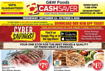 G&W Foods Cash Saver (Gassville, AR) Weekly Ad September 23 - October 6, 2026