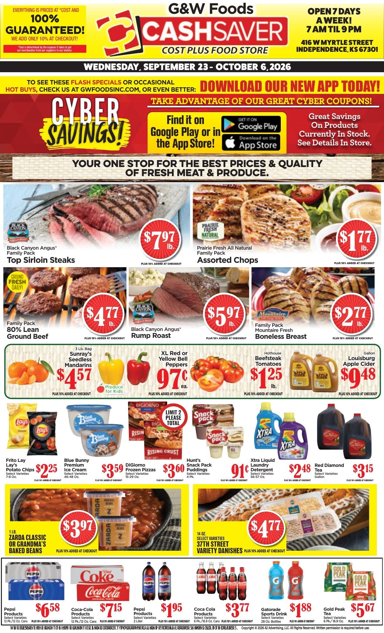 G&W Foods Cash Saver (Independence, KS) Weekly Ad September 23 - October 6, 2026