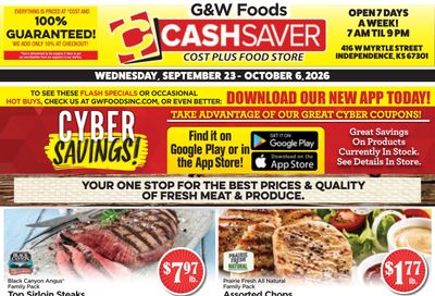 G&W Foods Cash Saver (Independence, KS) Weekly Ad September 23 - October 6, 2026
