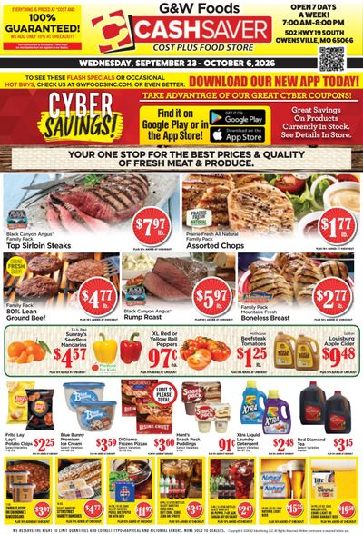 G&W Foods Cash Saver (Owensville, MO) Weekly Ad September 23 - October 6, 2026