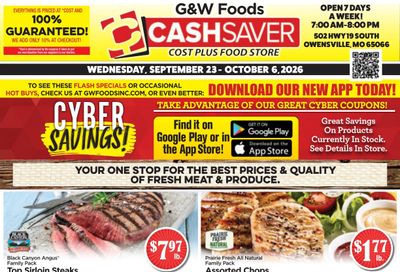 G&W Foods Cash Saver (Owensville, MO) Weekly Ad September 23 - October 6, 2026