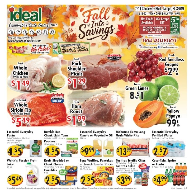 Ideal Food Basket (Tampa, FL) Weekly Ad September 16 - 22, 2026