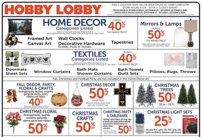Hobby Lobby Weekly Ad September 27 - October 3, 2026