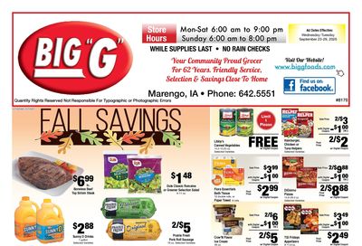 Big G Foods Great Deals This Week! Weekly Ad September 23 - 29, 2026