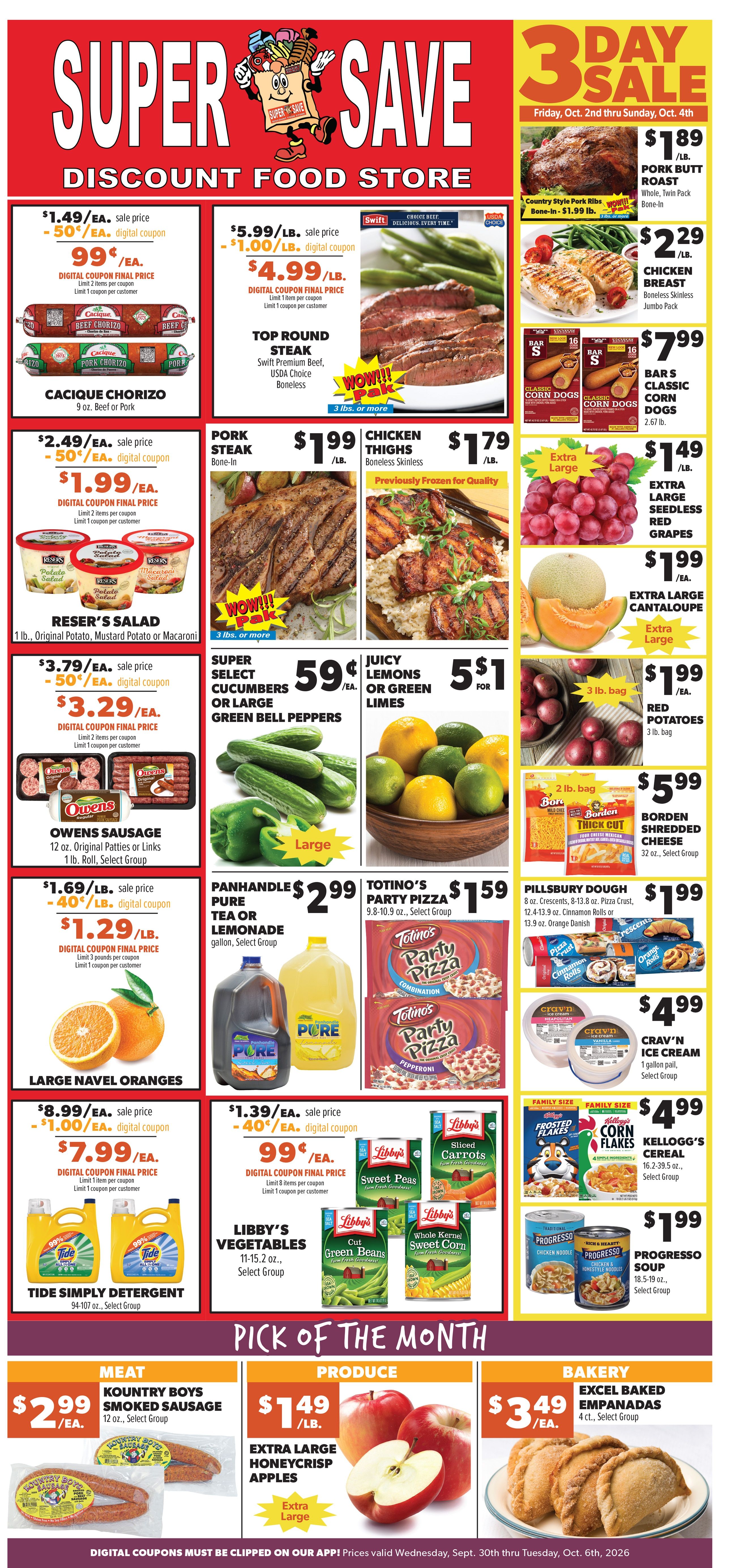 Super Save Weekly Ad September 30 - October 6, 2026