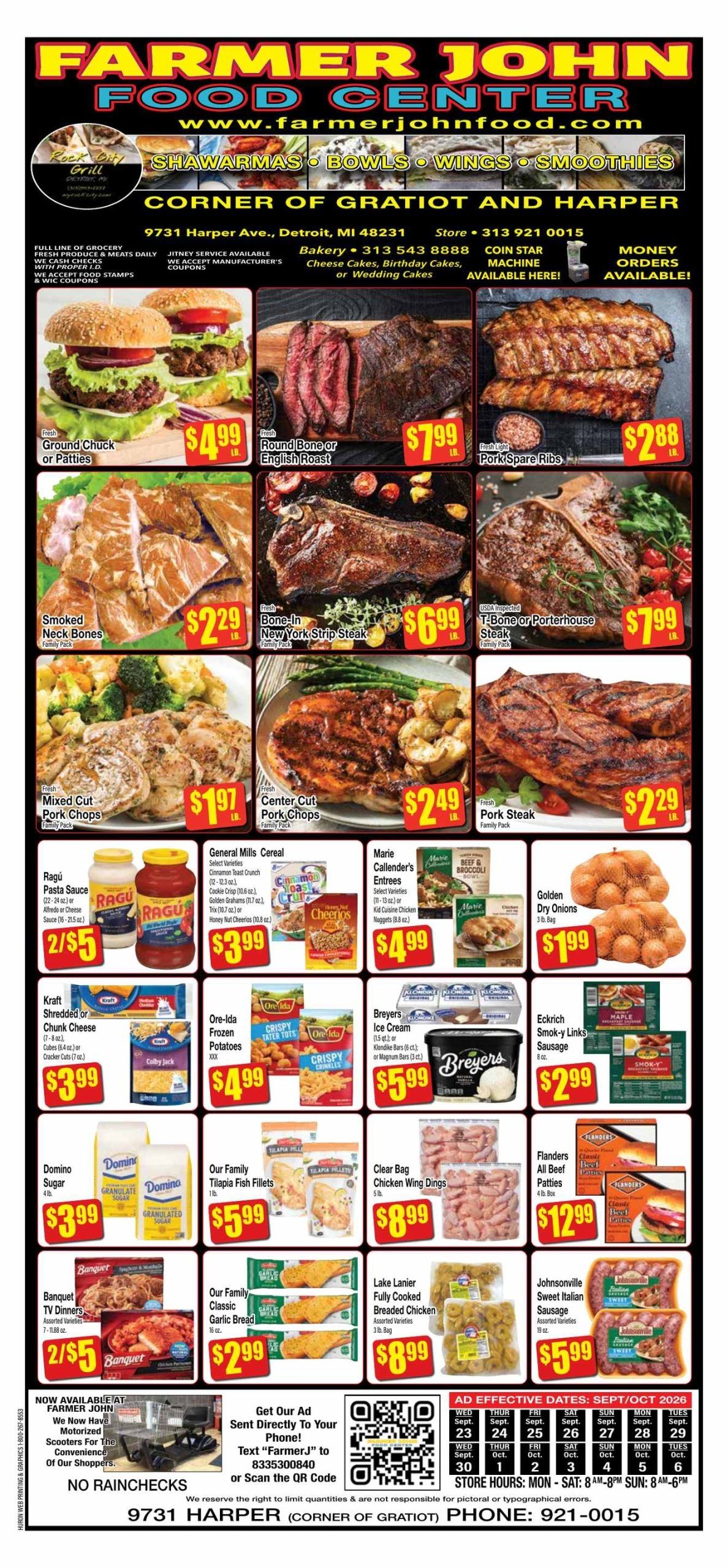 Farmer John Food Center Weekly Ad September 21 - October 4, 2026