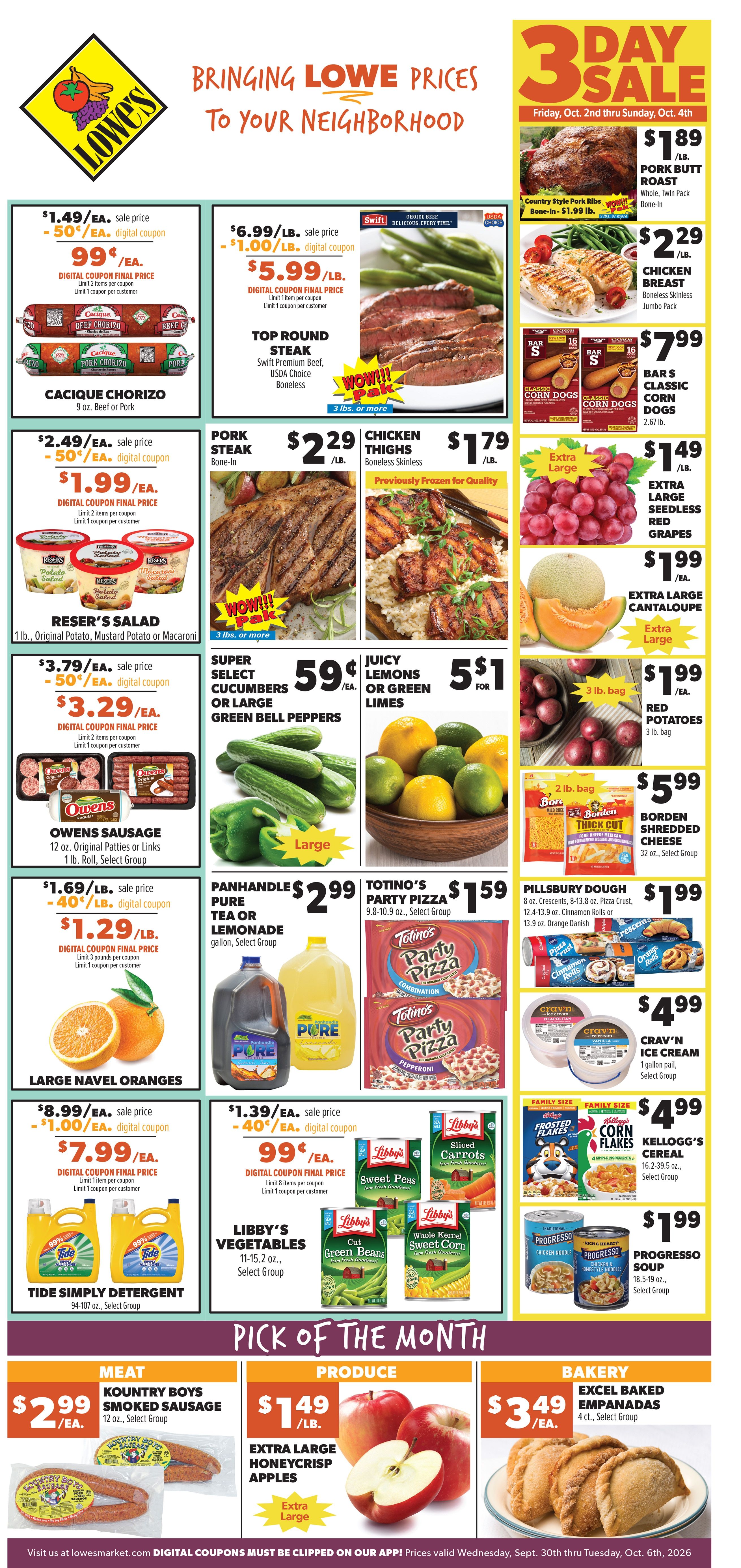 Lowe's Market Weekly Ad September 30 - October 6, 2026