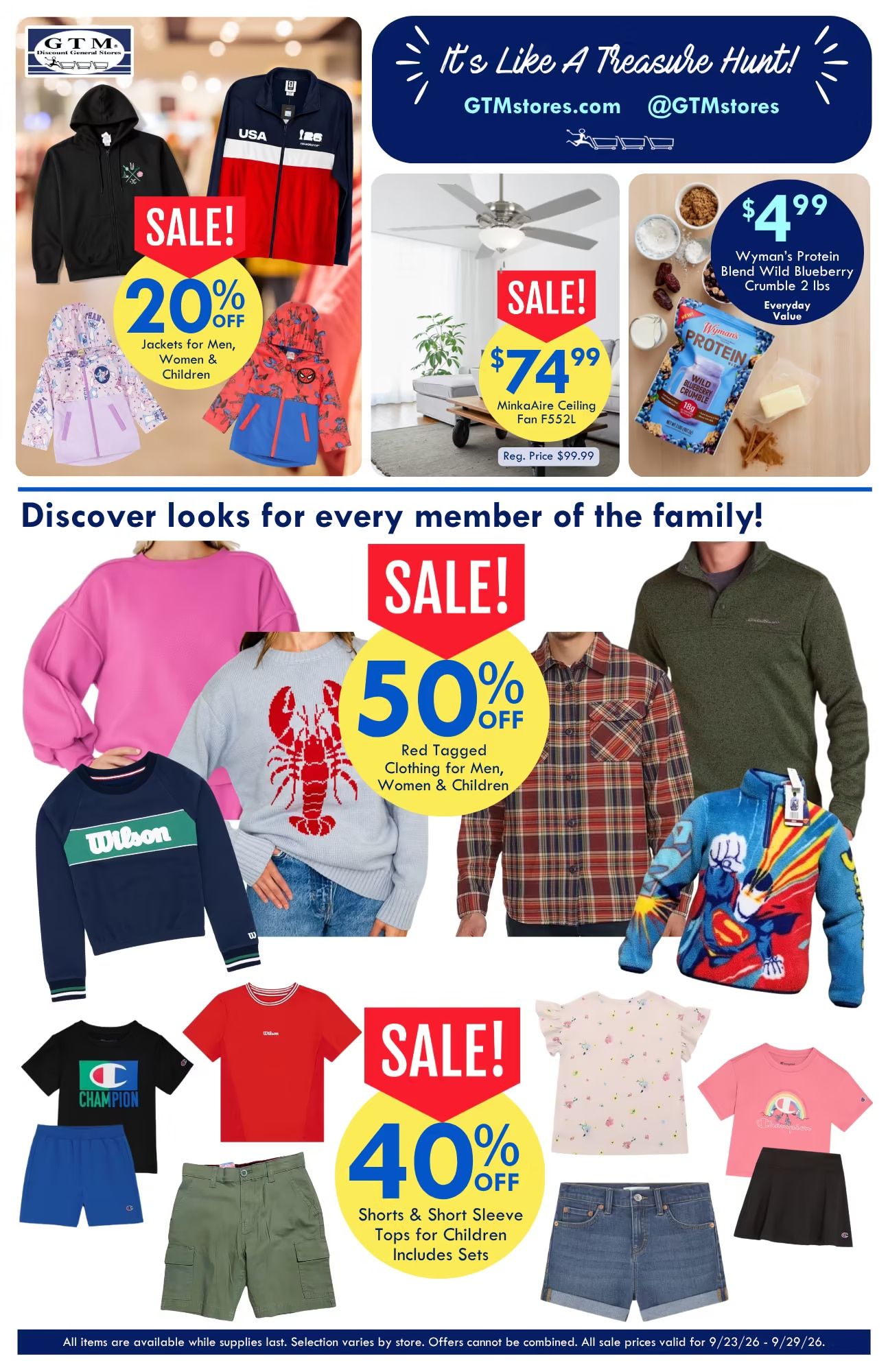 GTM Discount General Store Weekly Ad September 23 - 29, 2026