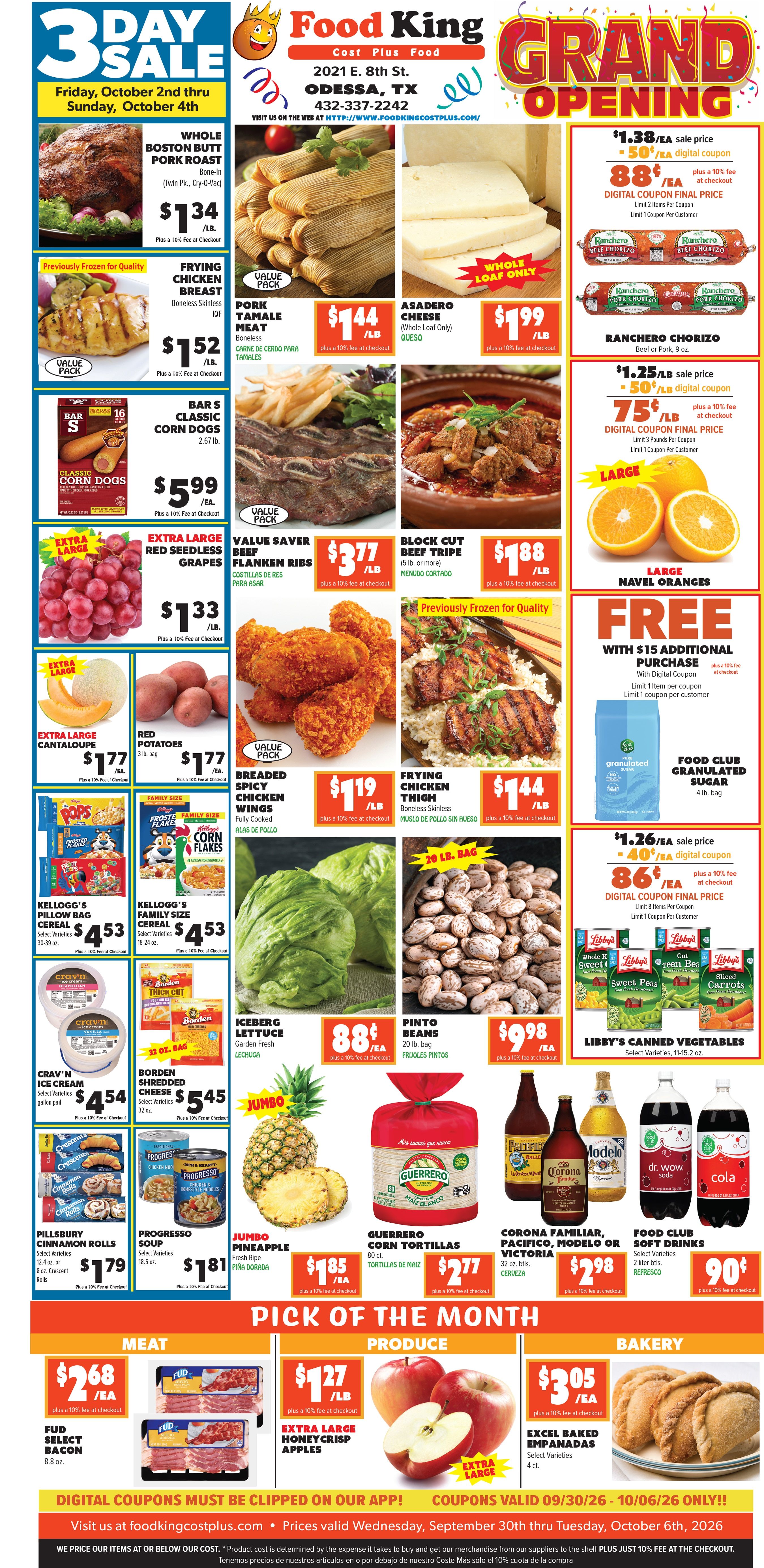 Food King Weekly Ad September 30 - October 6, 2026