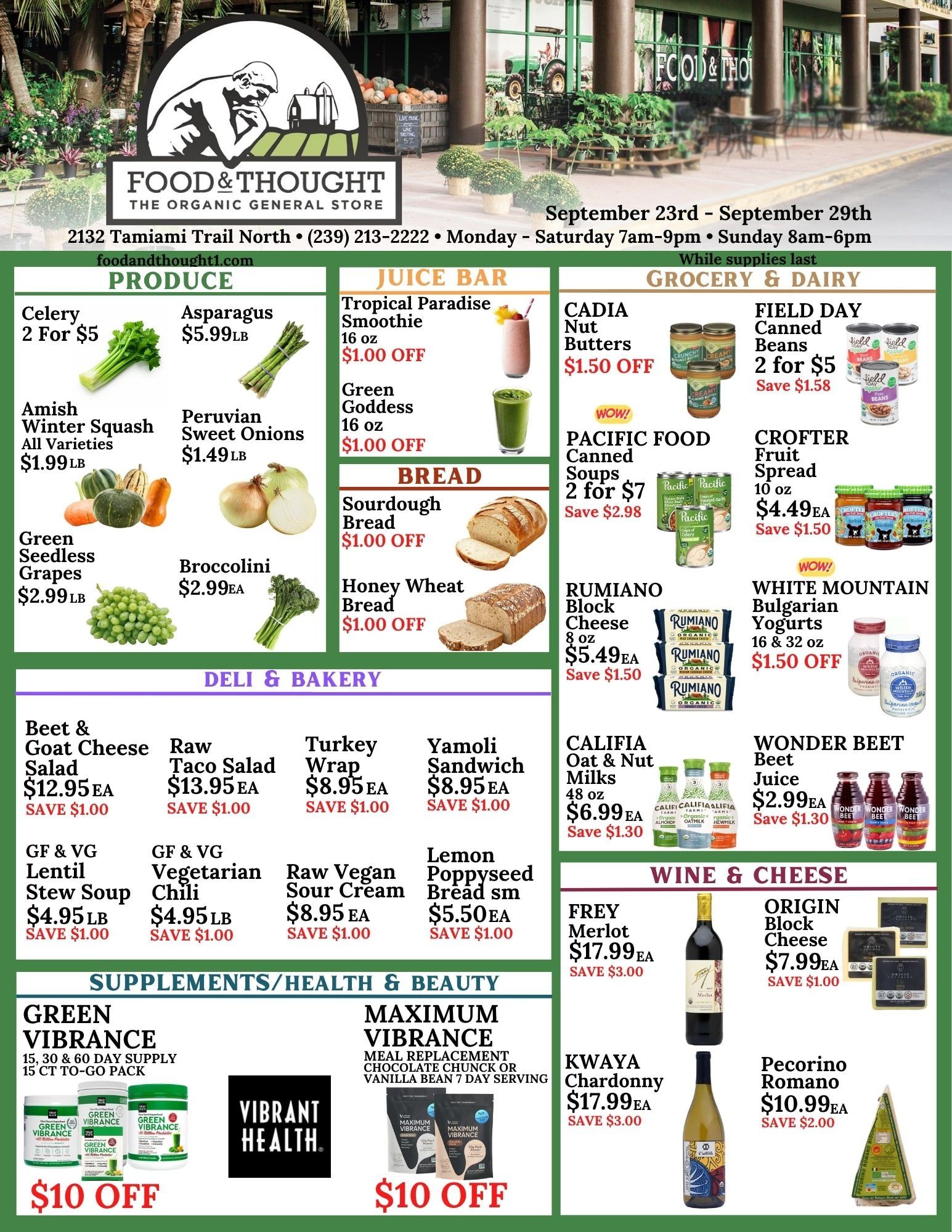 Food & Thought Weekly Ad September 23 - 29, 2026