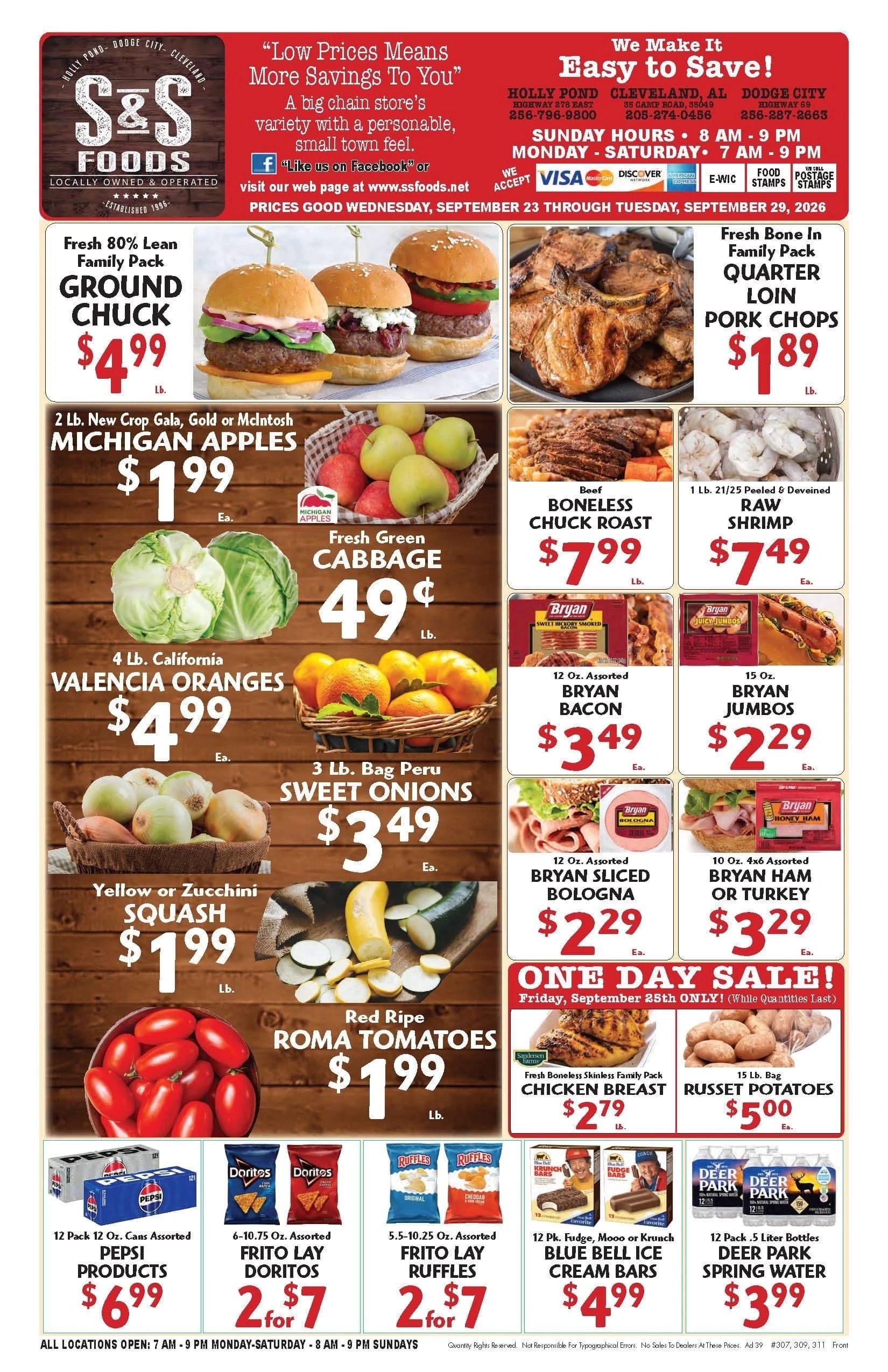 S&S Foods Alabama Weekly Ad September 23 - 29, 2026