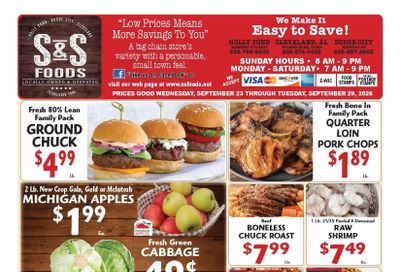 S&S Foods Alabama Weekly Ad September 23 - 29, 2026