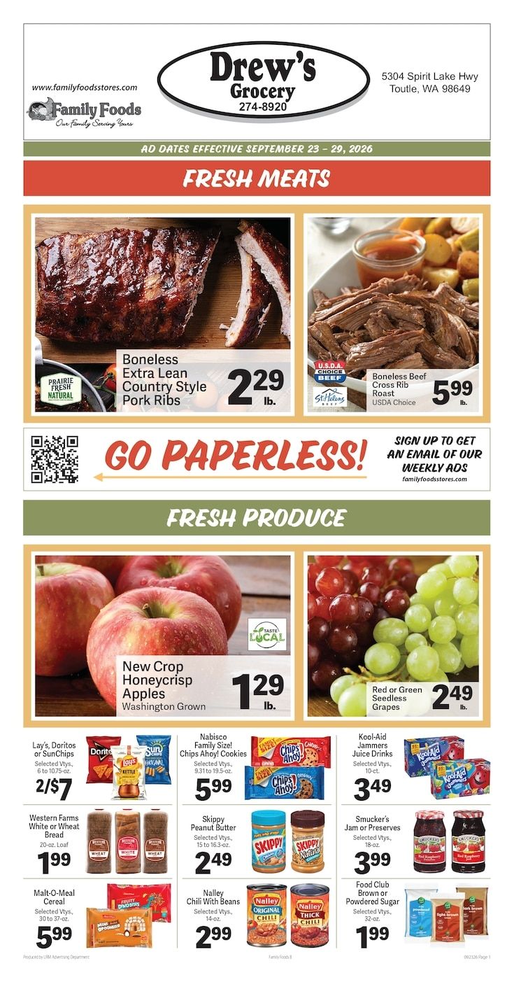 Drew's Grocery Weekly Ad September 23 - 29, 2026