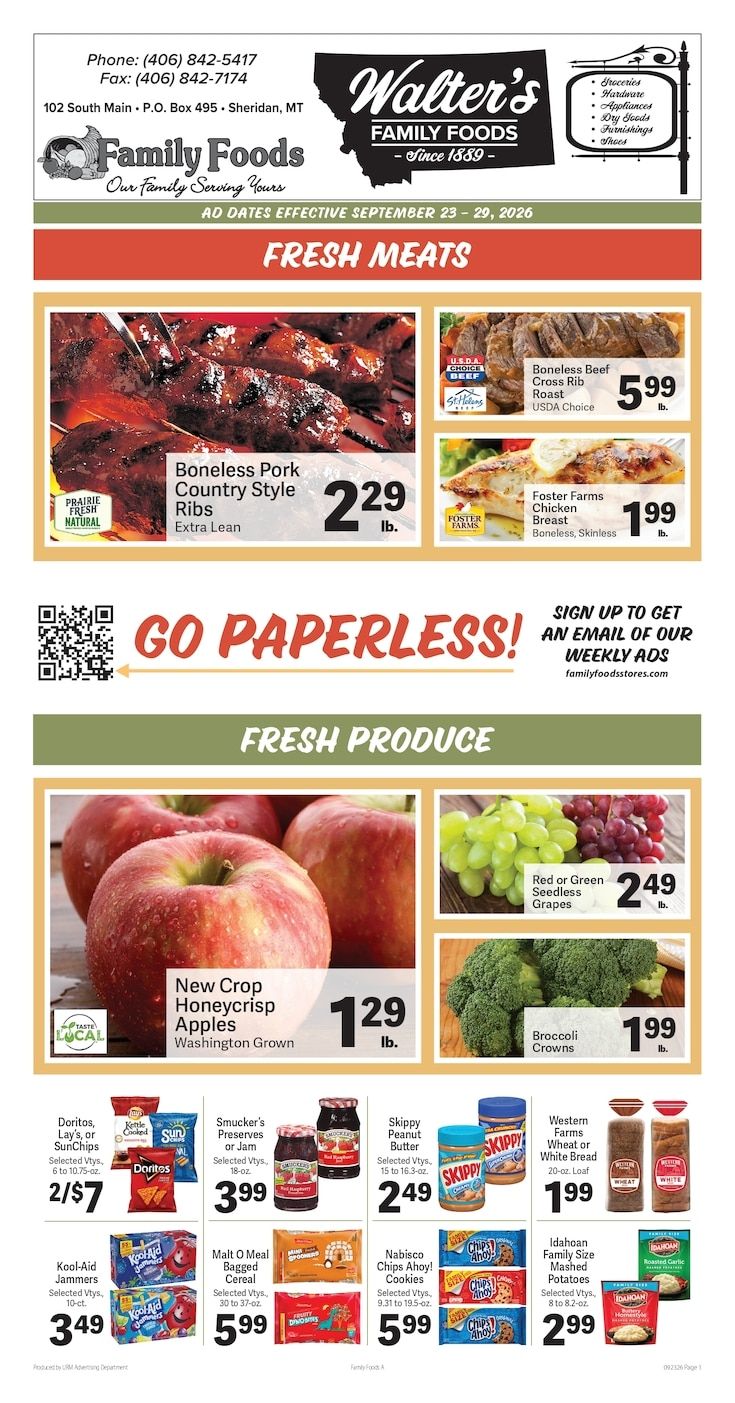 Walter's Family Foods Weekly Ad September 23 - 29, 2026