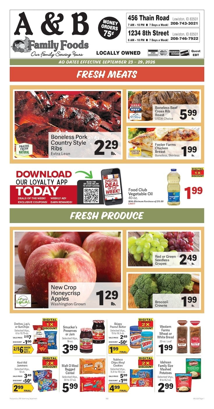 A&B Family Foods Weekly Ad September 23 - 29, 2026