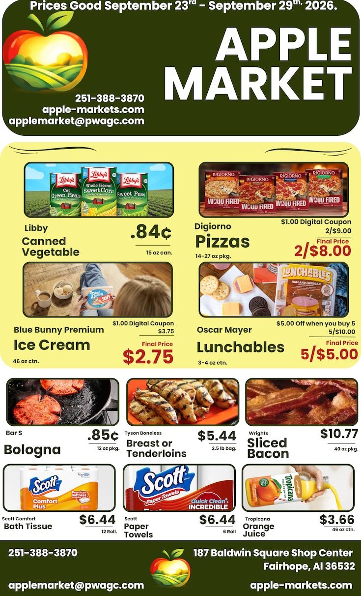 Apple Market Fairhope Weekly Ad September 23 - 29, 2026