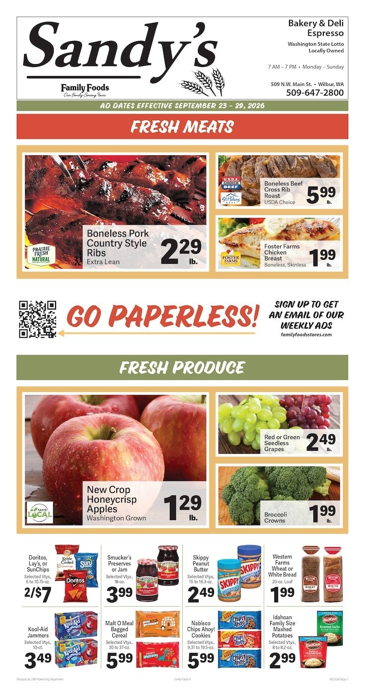 Sandy's Family Foods Weekly Ad September 23 - 29, 2026