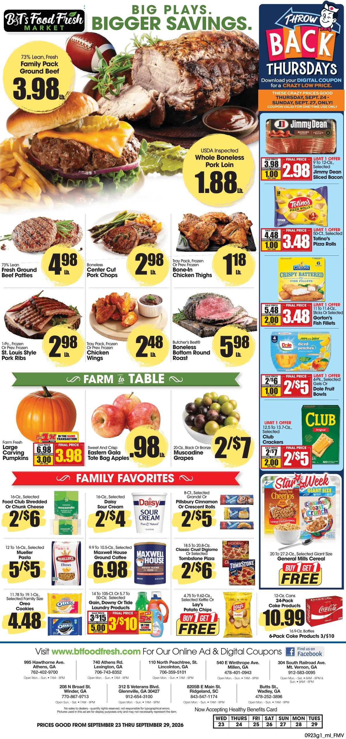 B&T's Food Fresh Market Weekly Ad September 23 - 29, 2026