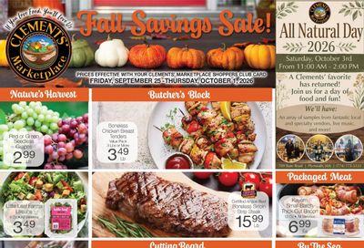 Clements' Marketplace (Plymouth, MA) Weekly Ad September 25 - October 1, 2026