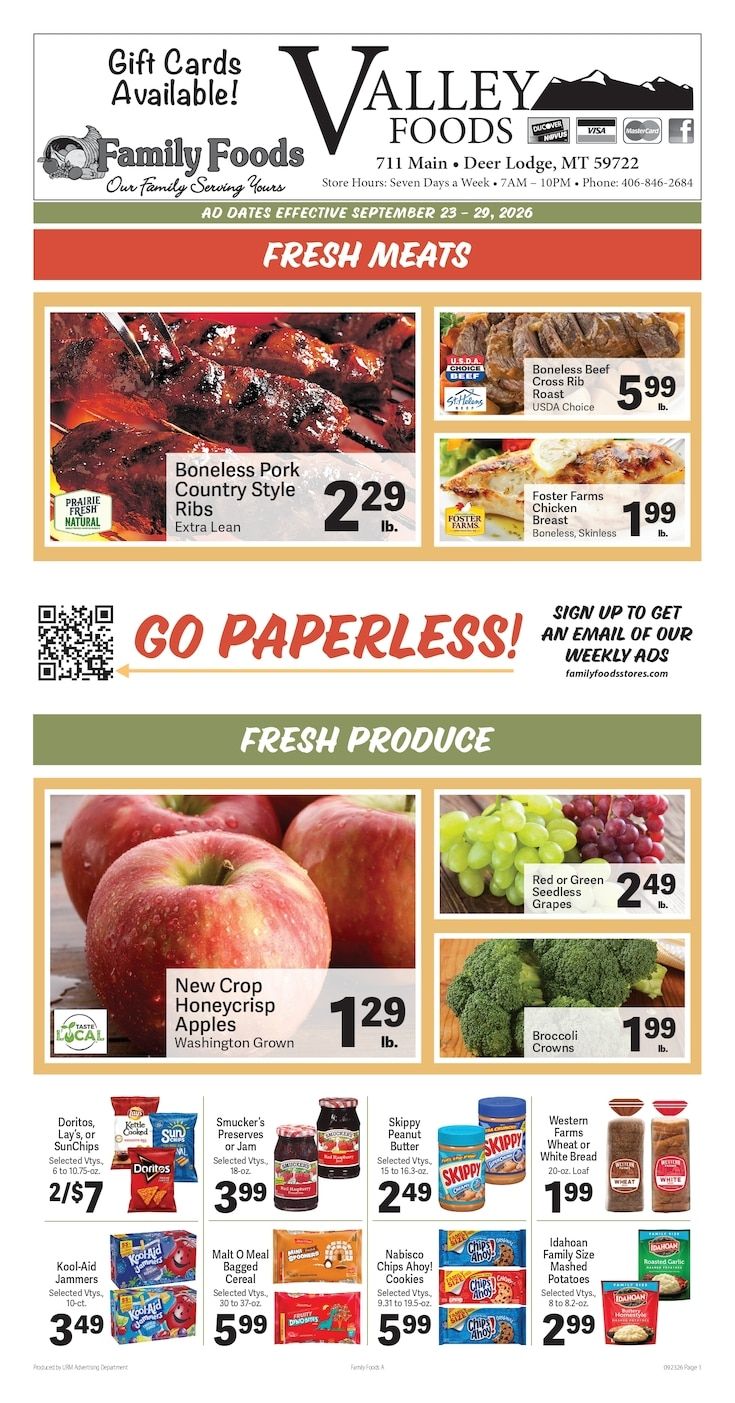 Deer Lodge Valley Foods Weekly Ad September 23 - 29, 2026