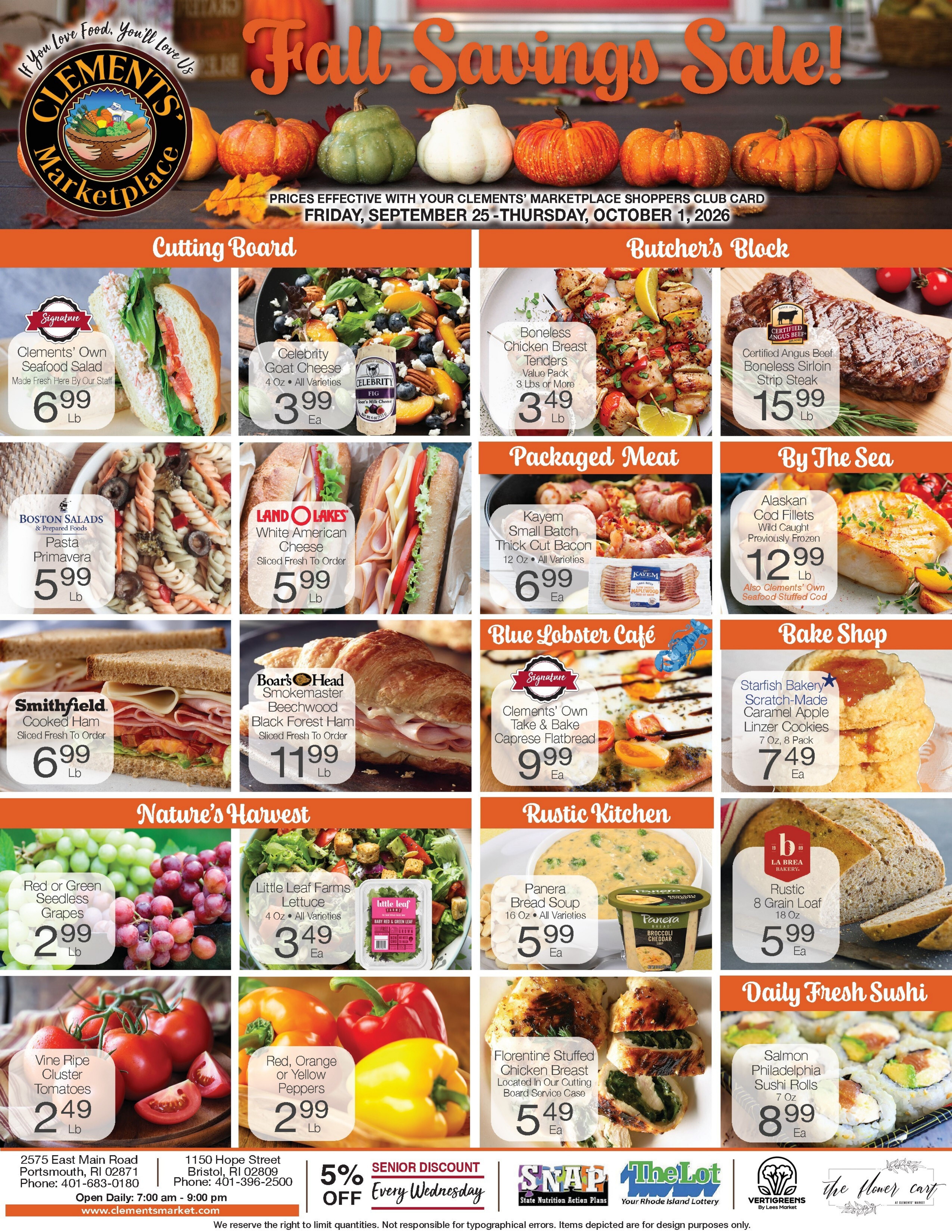 Clements' Marketplace (Rhode Island) Weekly Ad September 25 - October 1, 2026