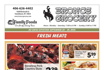 Bronc's Grocery Weekly Ad September 23 - 29, 2026