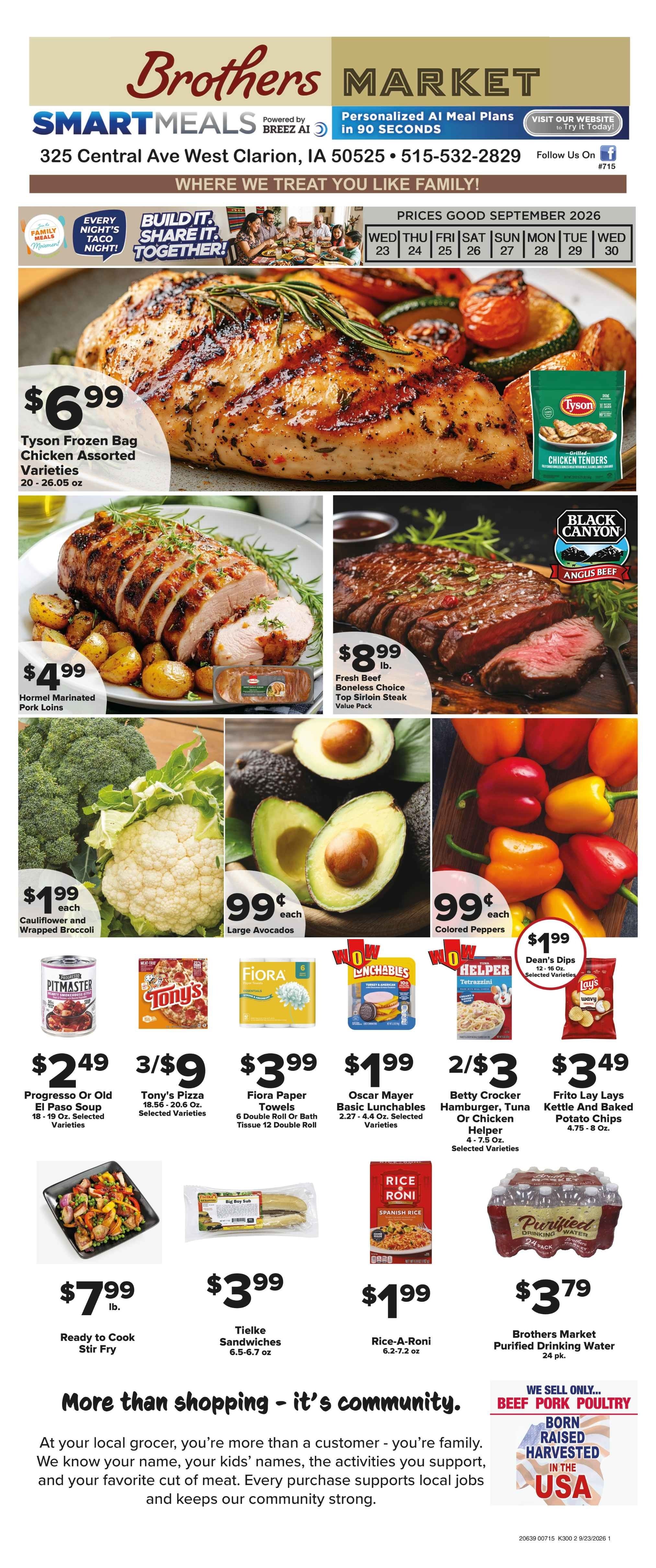 Brothers Market (Clarion, IA) Weekly Ad September 23 - 30, 2026