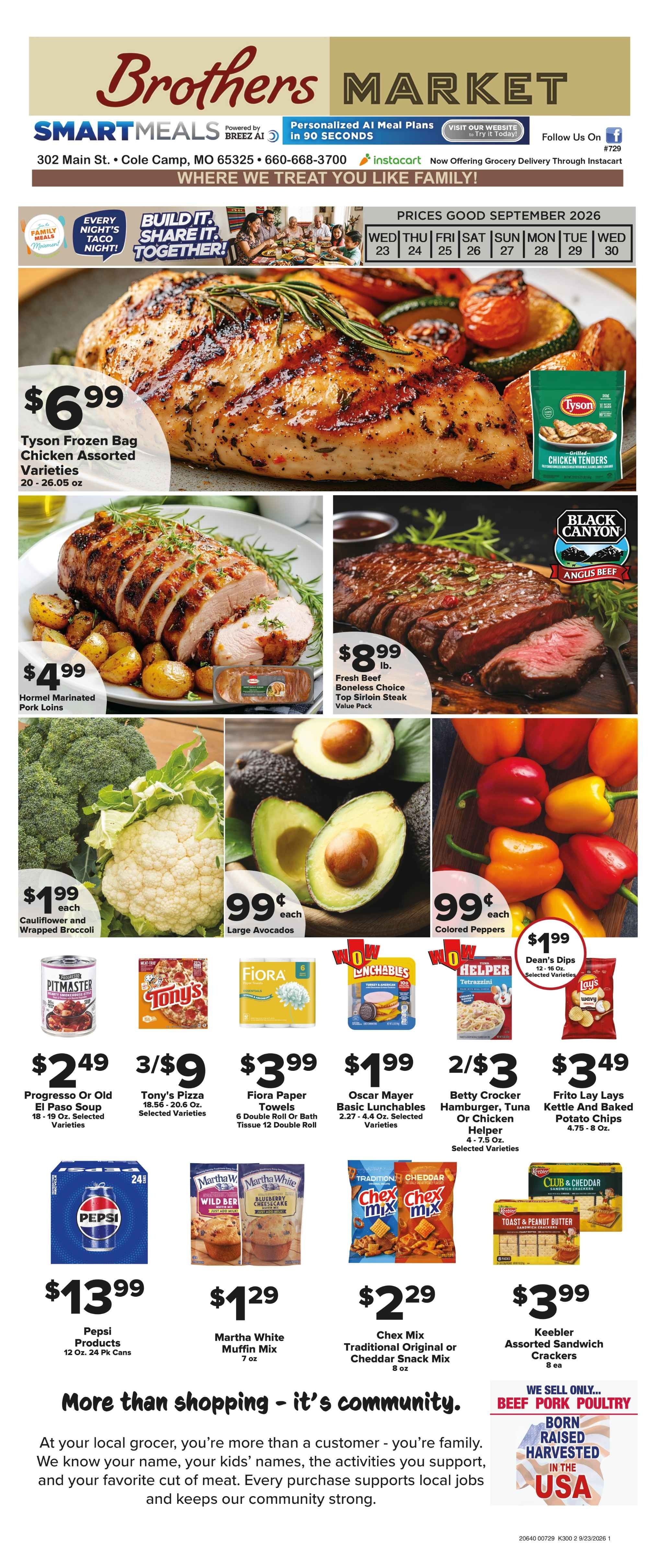 Brothers Market (Cole Camp, MO) Weekly Ad September 23 - 30, 2026