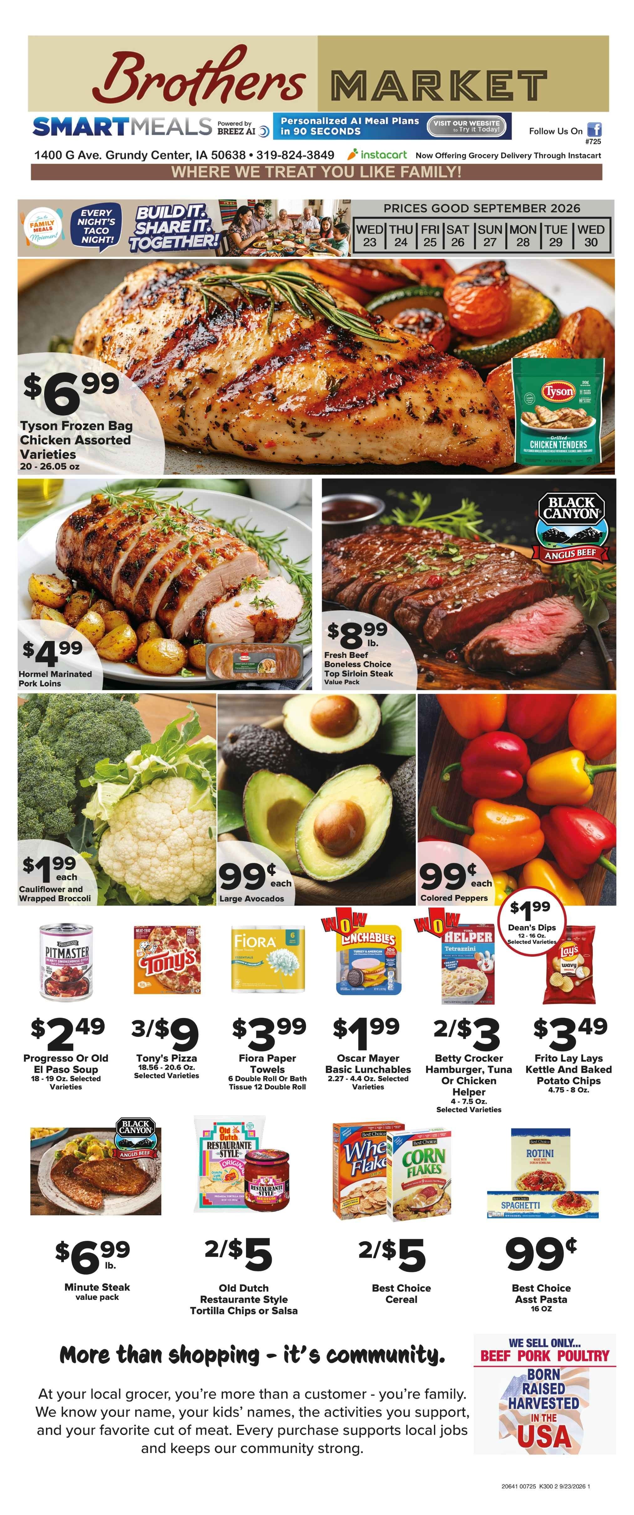 Brothers Market (Grundy Center, IA) Weekly Ad September 23 - 30, 2026