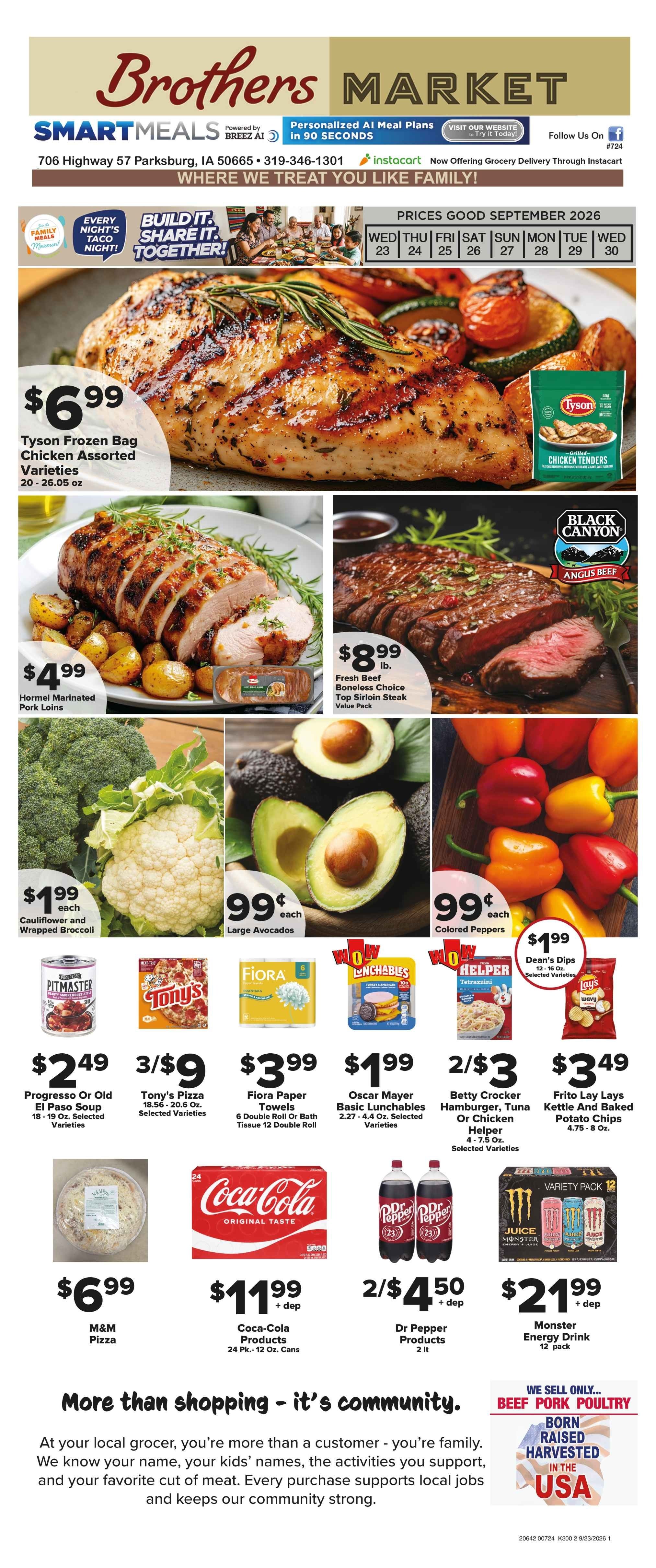 Brothers Market (Parkersburg, IA) Weekly Ad September 23 - 30, 2026