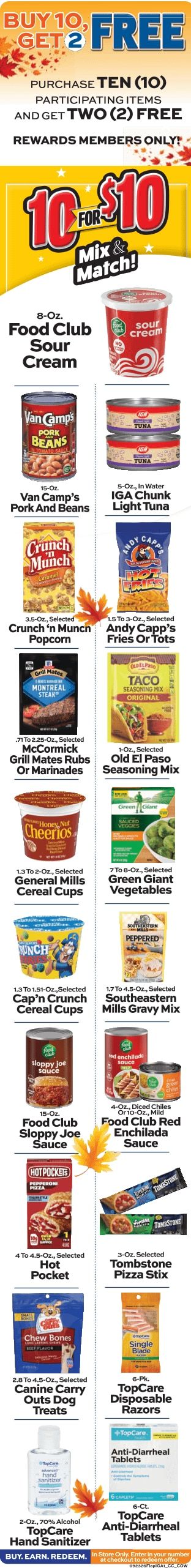 G&R IGA (109 Baker St, Webster Springs, WV) Weekly Ad September 23 - 29, 2026