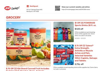 Fort Salonga IGA Weekly Ad September 23 - October 6, 2026