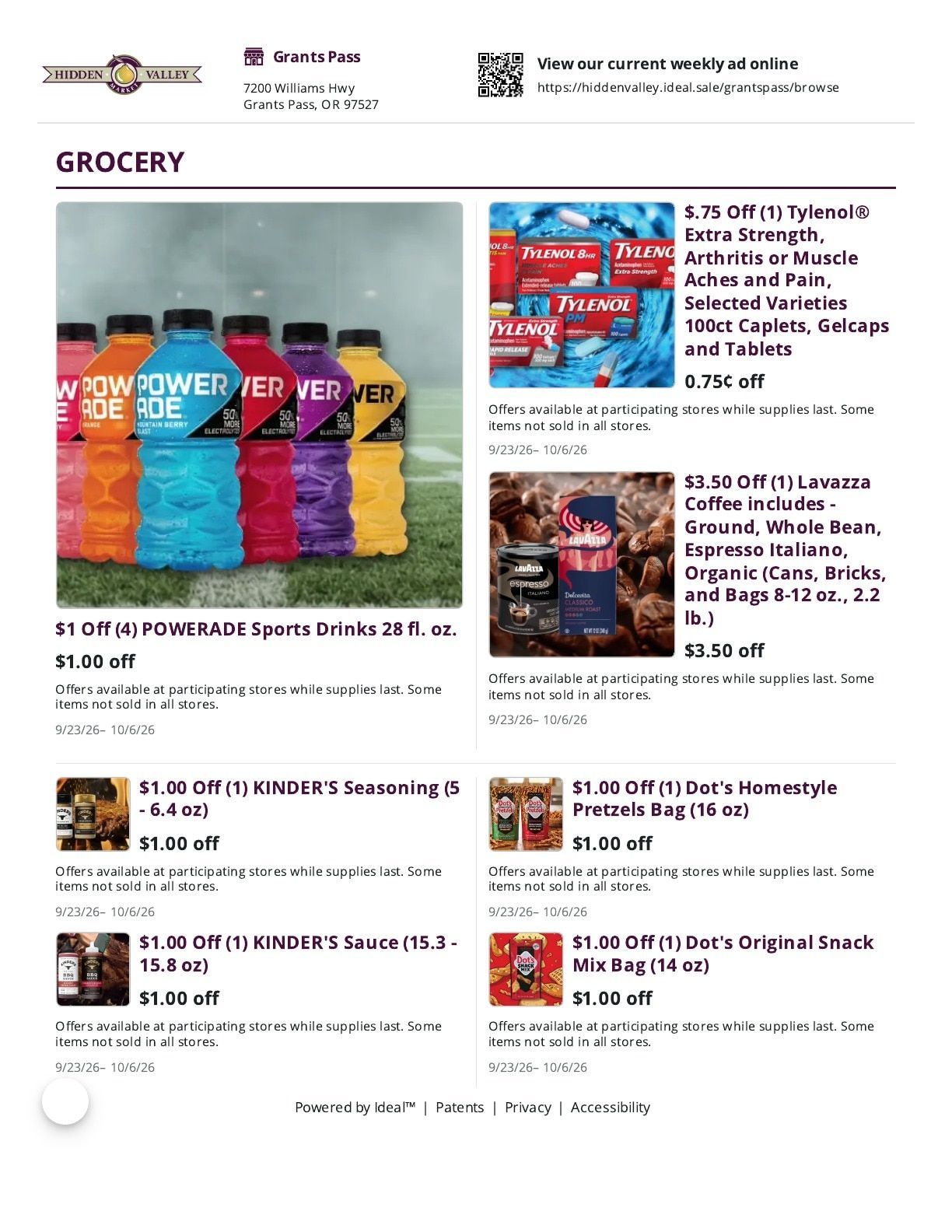 Hidden Valley Market Weekly Ad September 23 - October 6, 2026