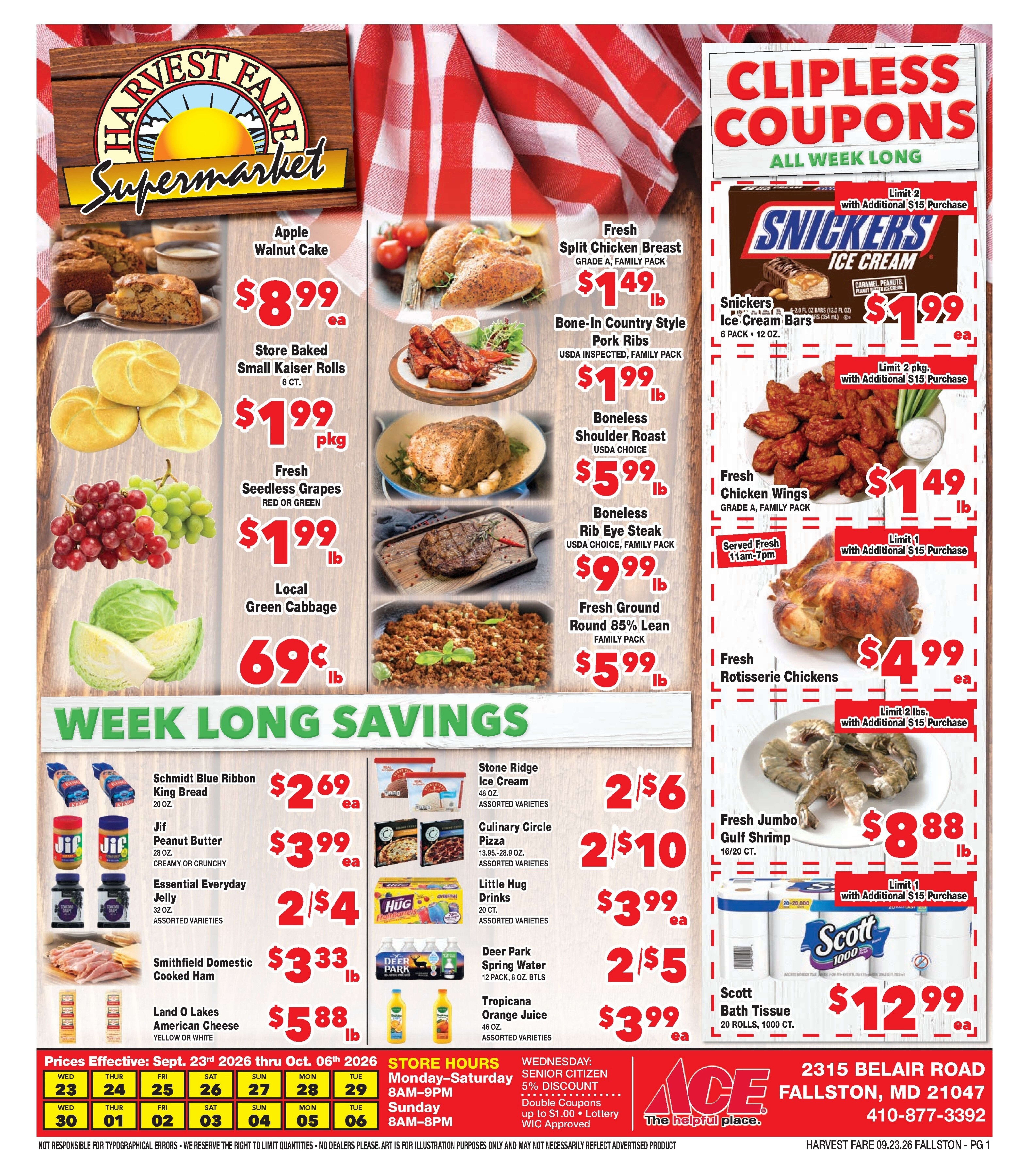 Harvest Fare (Fallston, MD) Weekly Ad September 23 - October 6, 2026