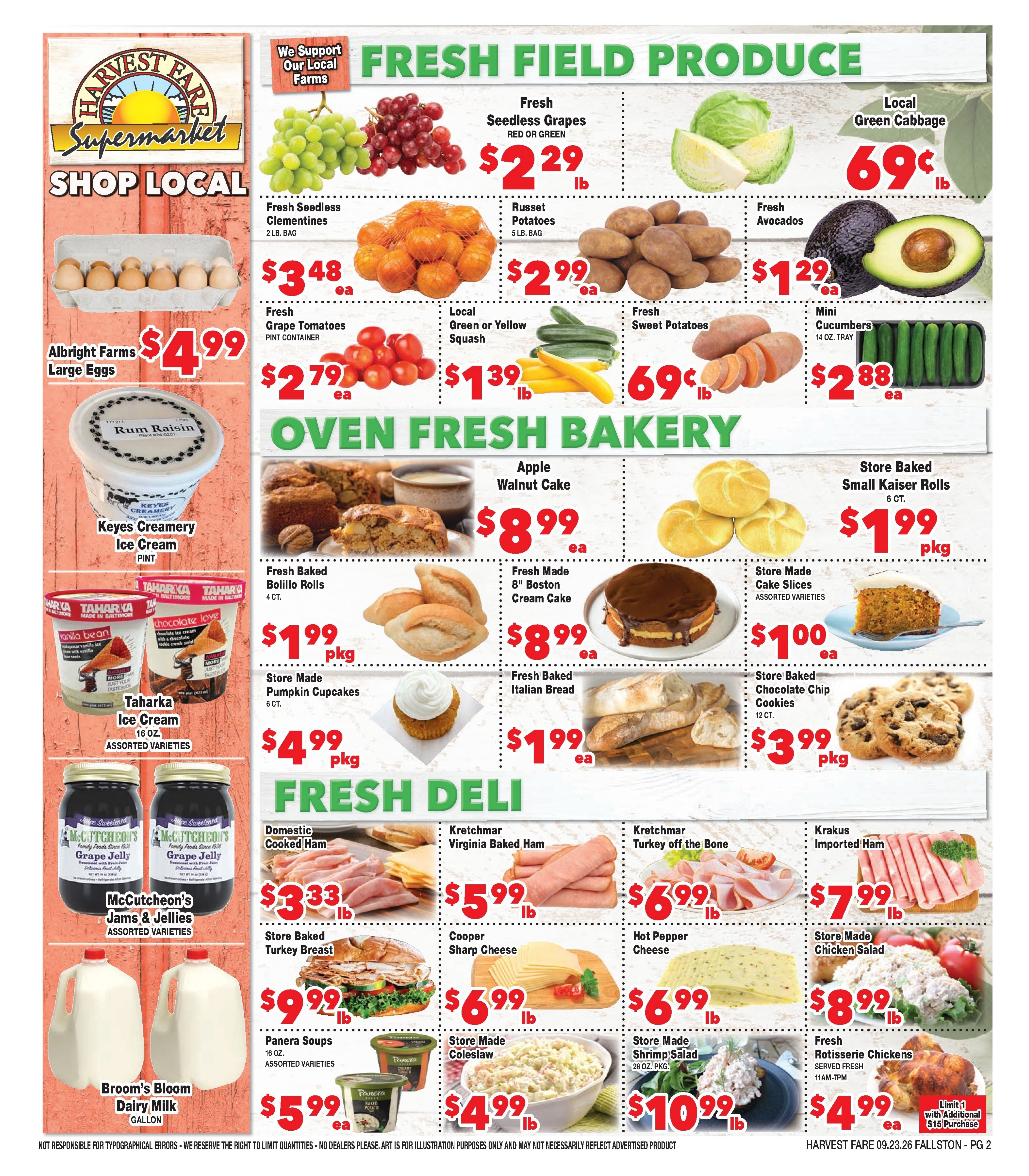 Harvest Fare (Fallston, MD) Weekly Ad September 23 - October 6, 2026