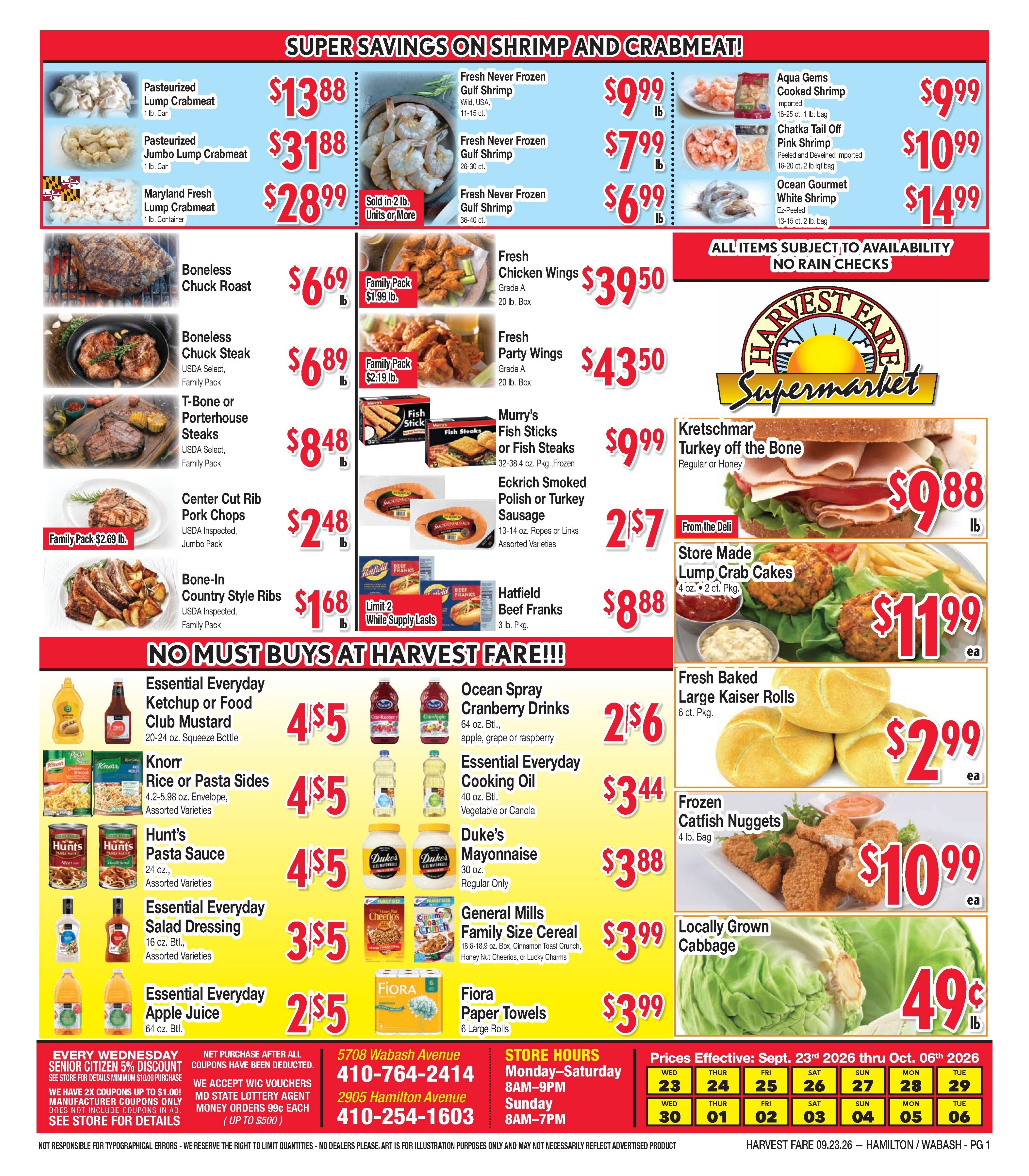 Harvest Fare (Maryland) Weekly Ad September 23 - October 6, 2026