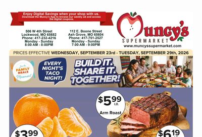 Muncy's Supermarket Build It - Share It - Together Weekly Ad September 23 - 29, 2026