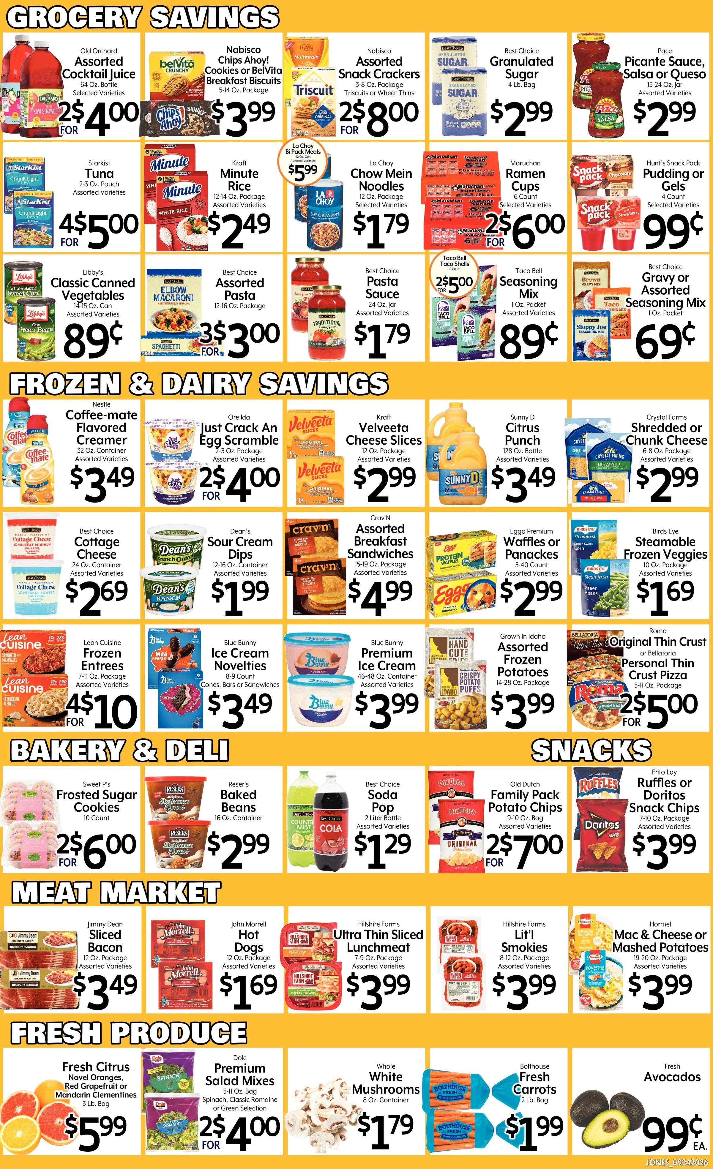 Jones' Food Center September SUPERBUYS! Weekly Ad September 23 - 29, 2026