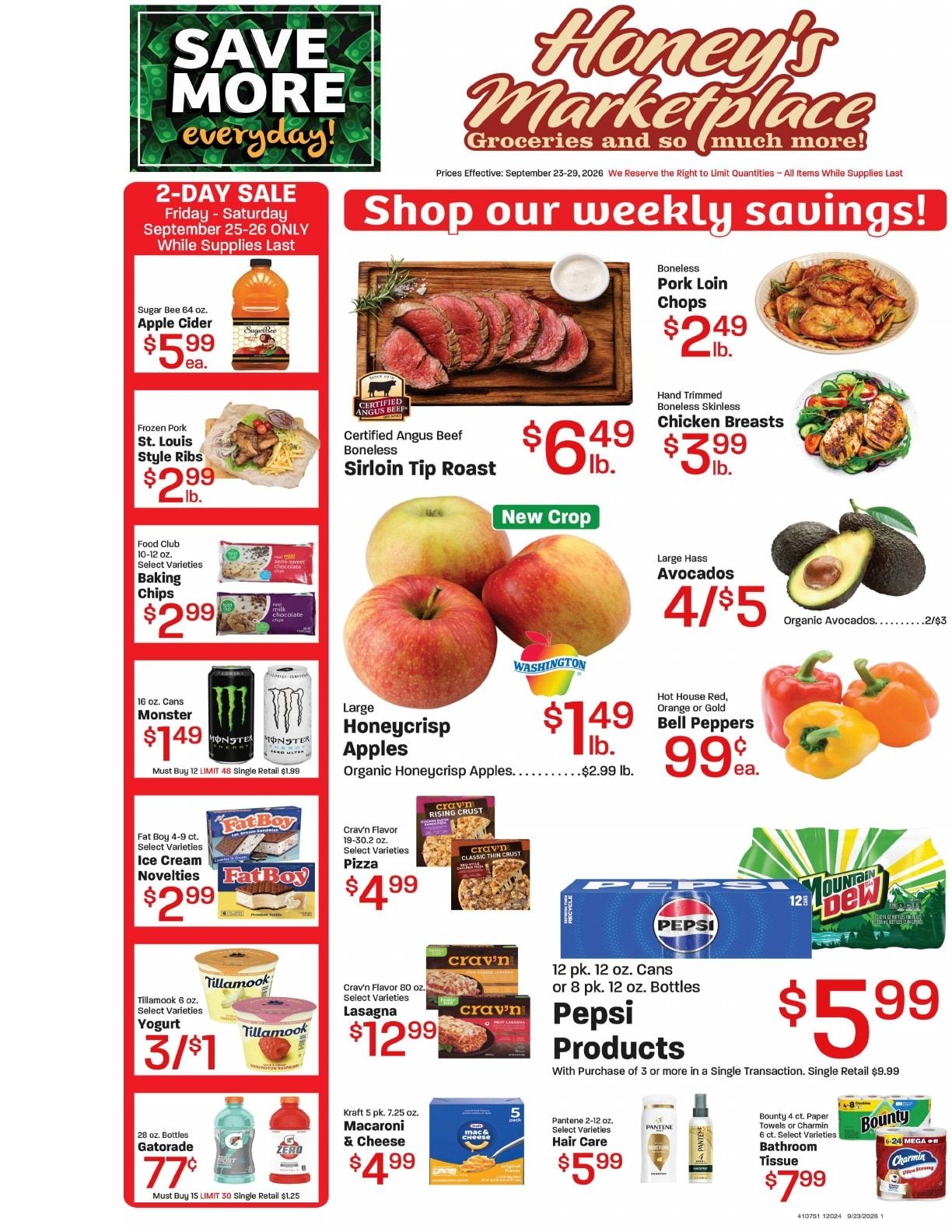 Honey's Marketplace (260 East 300 South, Kanab, UT) Weekly Ad September 23 - 29, 2026
