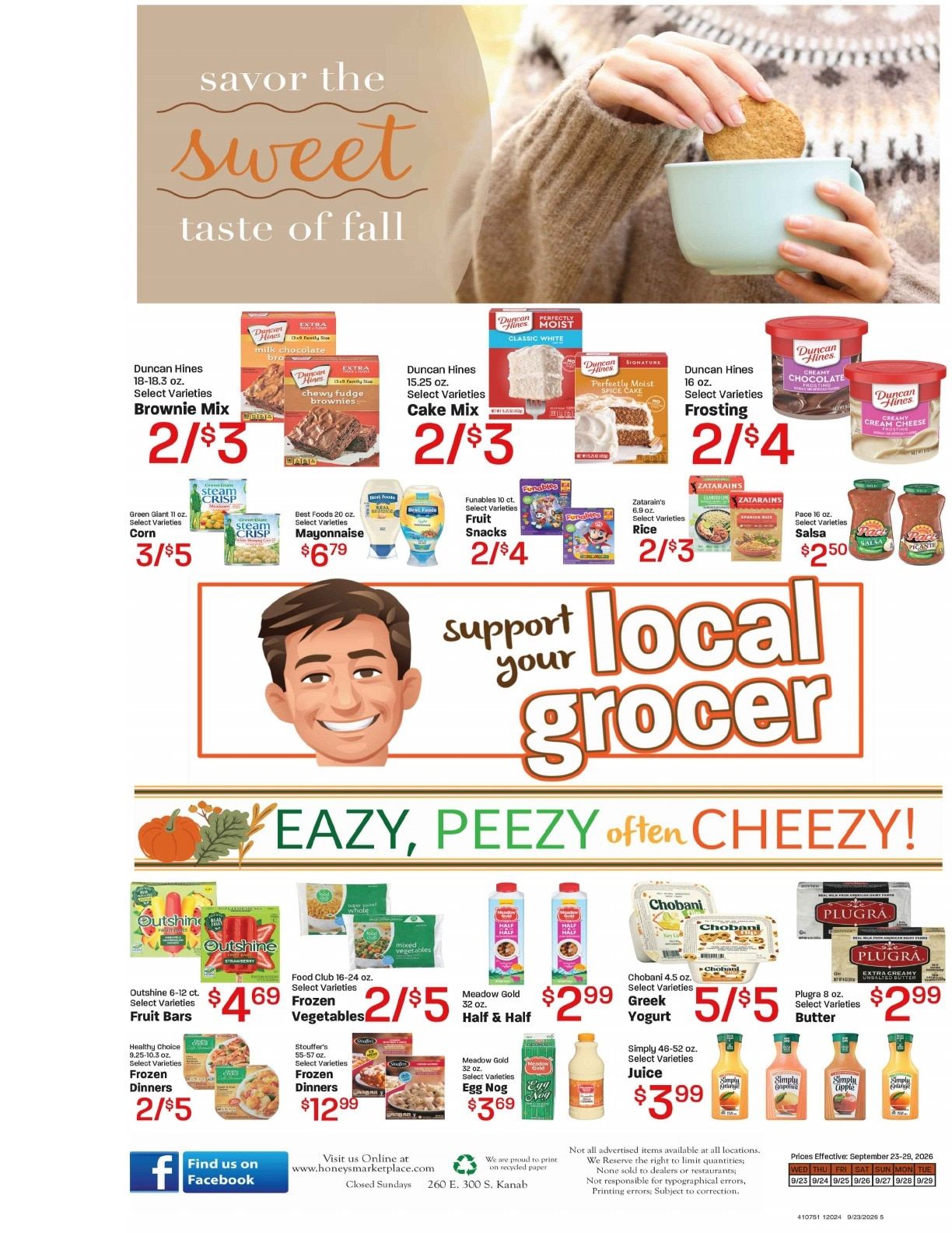 Honey's Marketplace (260 East 300 South, Kanab, UT) Weekly Ad September 23 - 29, 2026